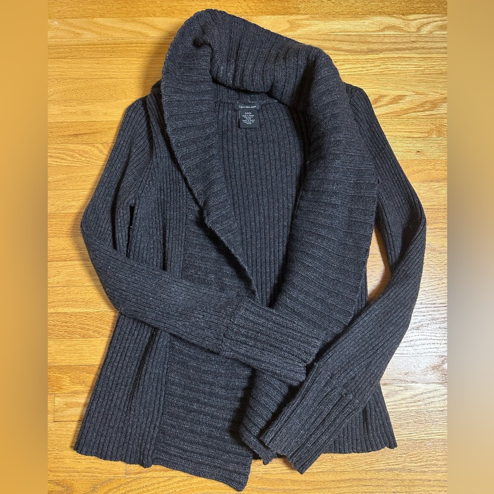Calvin Klein Jeans Charcoal Gray Knit Cardigan